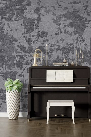Dreamwall Tekstil Doku Ve Brüt Fırça Desenli Tek Parça Tekstil Duvar Kağıdı