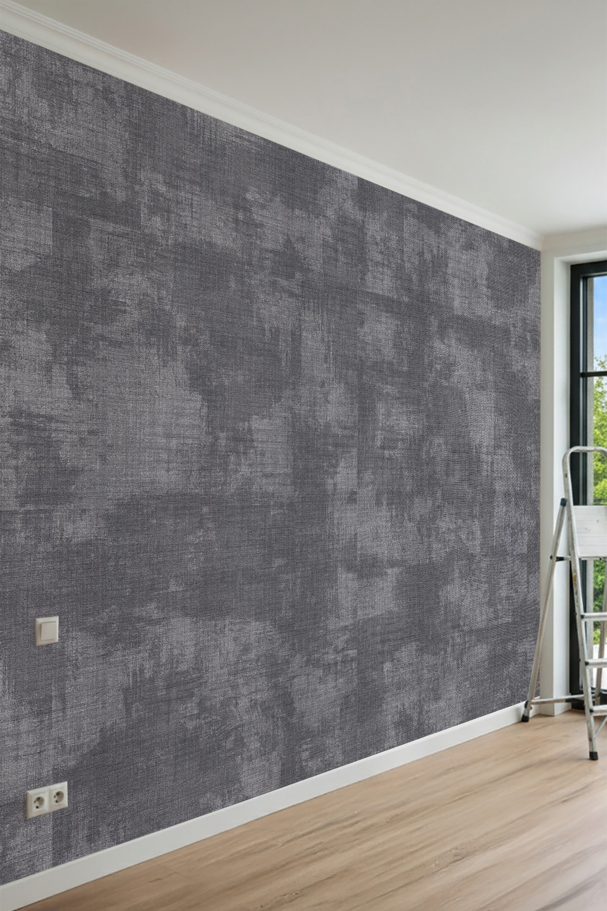 Dreamwall Tekstüre Keten Efektli Desenli Tek Parça Tekstil Duvar Kağıdı görsel 1