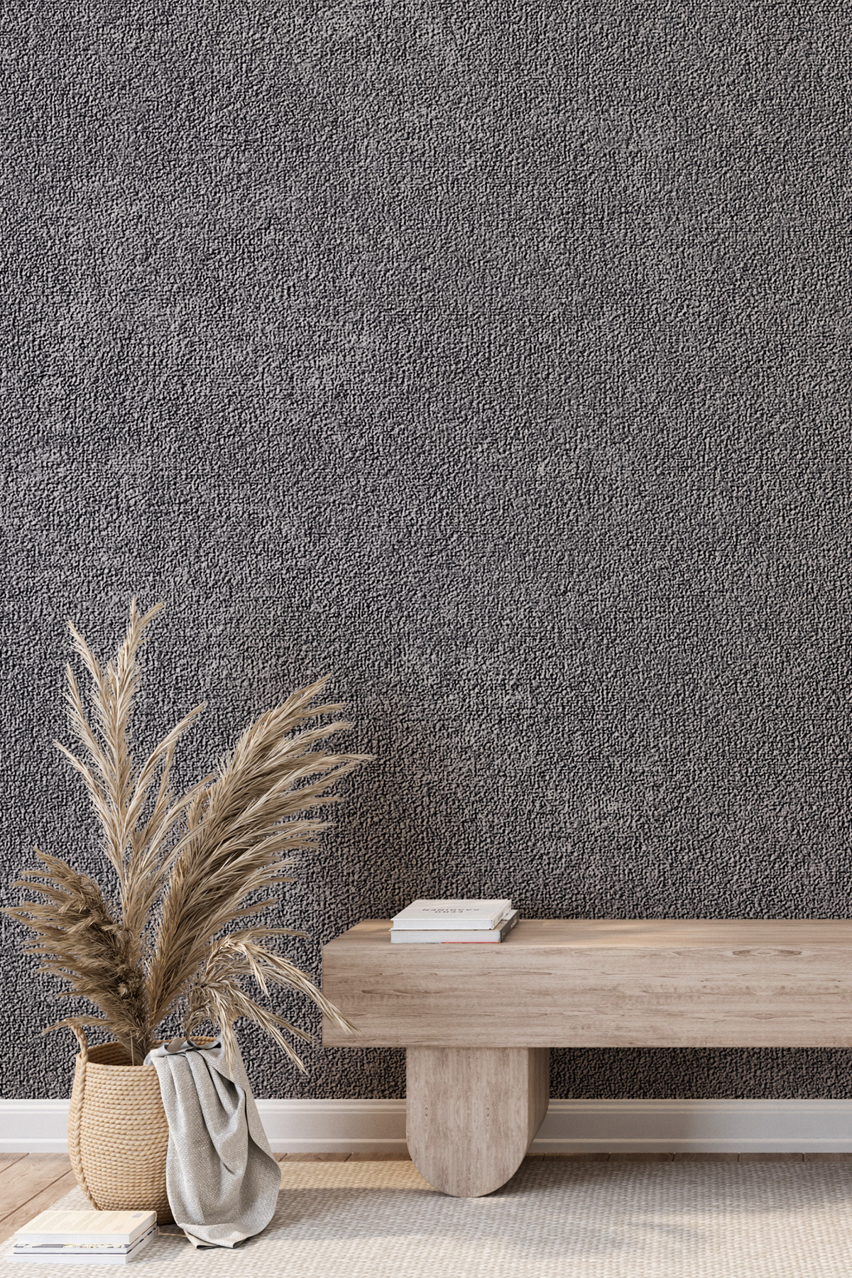 Dreamwall Tekstüre Sıva Efektli Desenli Tek Parça Tekstil Duvar Kağıdı görsel 1