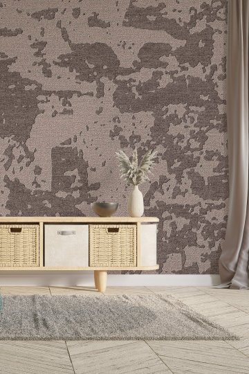 Dreamwall Toprak Fırça Efektli Dekoratif Desenli Tek Parça Tekstil Duvar Kağıdı küçük görsel 1