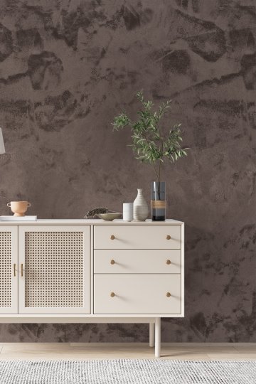 Dreamwall Toprak İtalyan Sıvası, Eskitme Mermer Efektli ve Dokulu  Tek Parça Tekstil Duvar Kağıdı