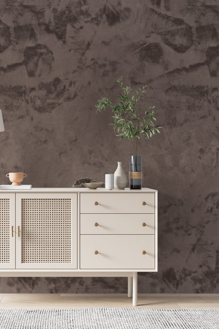 Dreamwall Toprak İtalyan Sıvası, Eskitme Mermer Efektli ve Dokulu  Tek Parça Tekstil Duvar Kağıdı