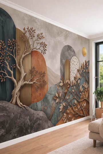 Dreamwall Tukan Kuşlu Tropikal Orman Desenli Tek Parça Duvar Kağıdı 