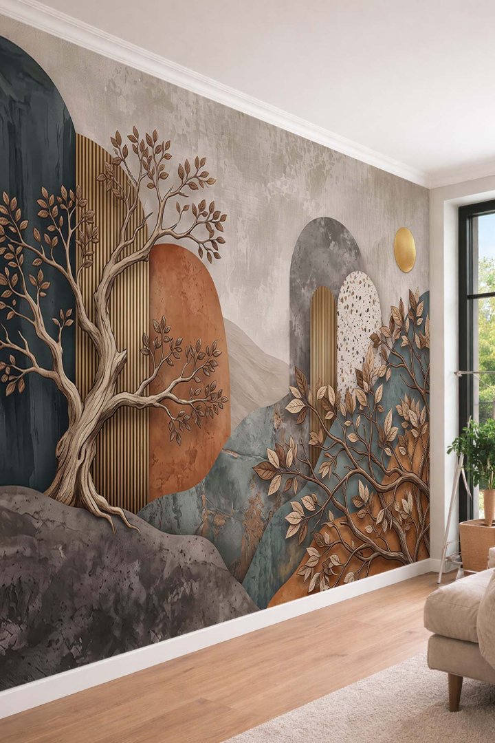 Dreamwall Tukan Kuşlu Tropikal Orman Desenli Tek Parça Duvar Kağıdı 
