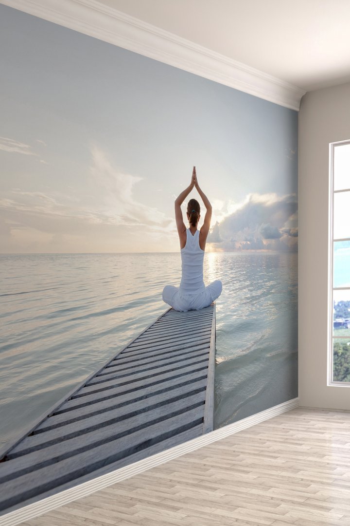Dreamwall Yoga ve Deniz Manzaralı Meditasyon Duvar Kağıdı