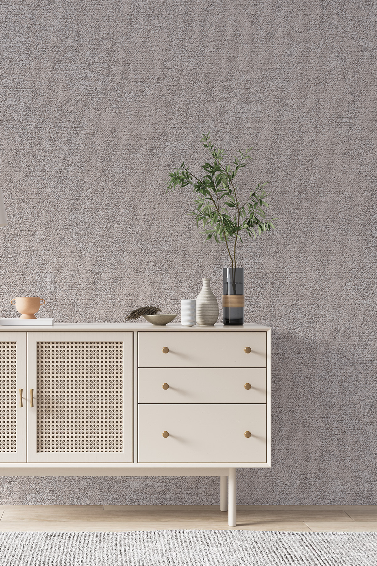 Dreamwall Yoğun Dokuma Efektli Premium Modern Tek Parça Tekstil Duvar Kağıdı görsel 1