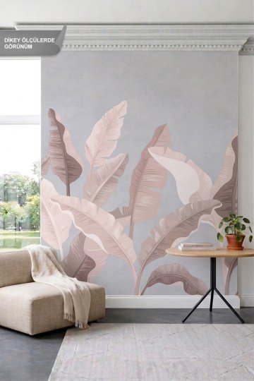 Dreamwall Yükselen Tropikal Yaprak Motifli Tek Parça Tekstil Duvar Kağıdı