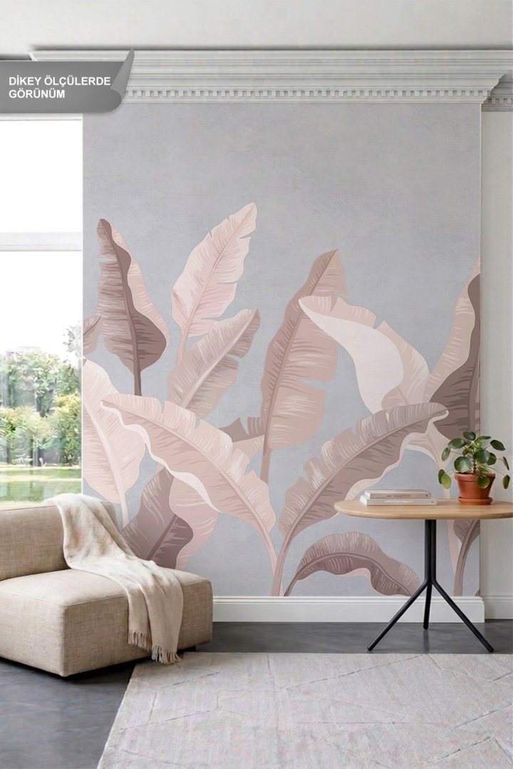 Dreamwall Yükselen Tropikal Yaprak Motifli Tek Parça Tekstil Duvar Kağıdı