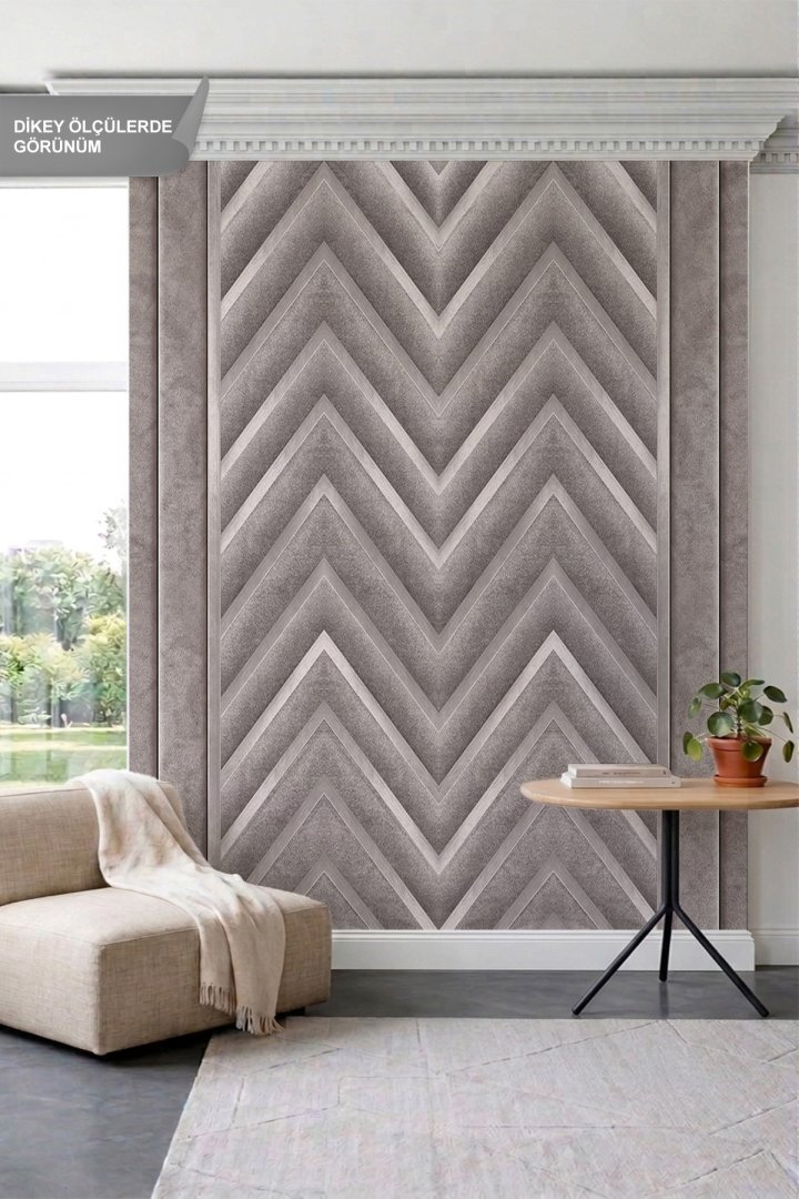 Dreamwall Zikzak Chevron Desenli, Dikey Çıta Motifli Tek Parça Tekstil Duvar Kağıdı