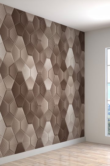 Duvar Kağıdı 3 Boyutlu Geometrik Mozaik Desenli Silinebilir Tekstil Duvar Kağıdı