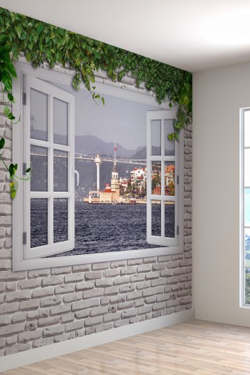 Duvar Kağıdı - Deniz Ve Şehir Manzaralı, Isı Ve Ses Yalıtımlı, Sağlıklı Tekstil Duvar Kağıdı