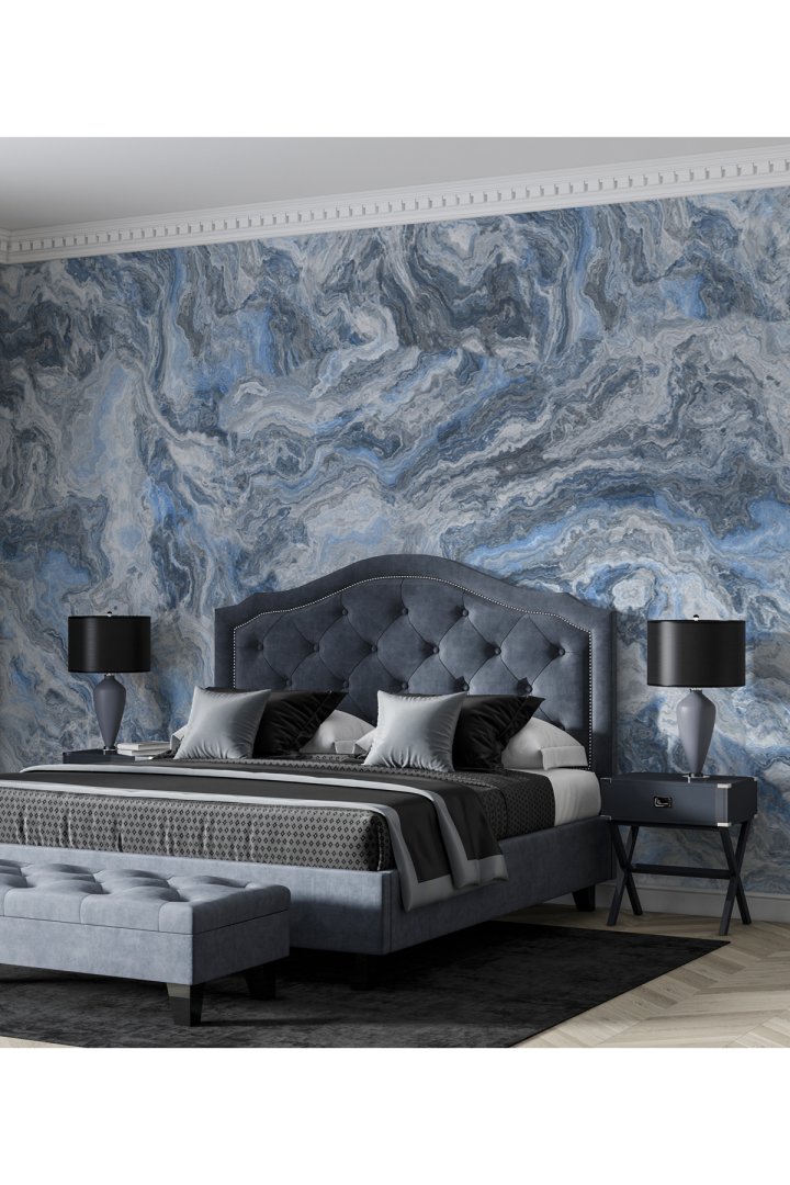 Duvar Kağıdı Modern Mermer Desenli Silinebilir Tekstil Duvar Kağıdı