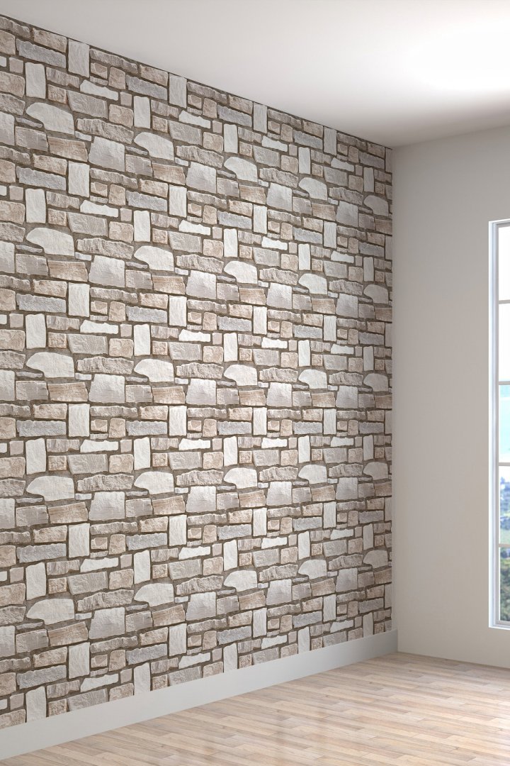 Duvar Kağıdı Taş Duvar Desenli Silinebilir Tekstil Duvar Kağıdı