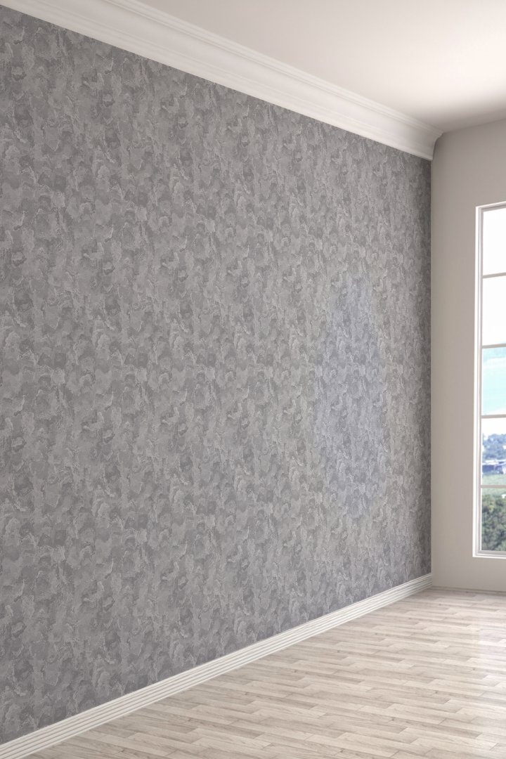 Endüstriyel Beton Görünümlü Gri Duvar Kağıdı