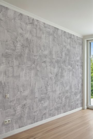 Endüstriyel Gri Beton Doku, Eskitme Sıva ve Fırça Darbeli Modern Tek Parça Tekstil Duvar Kağıdı küçük görsel 2