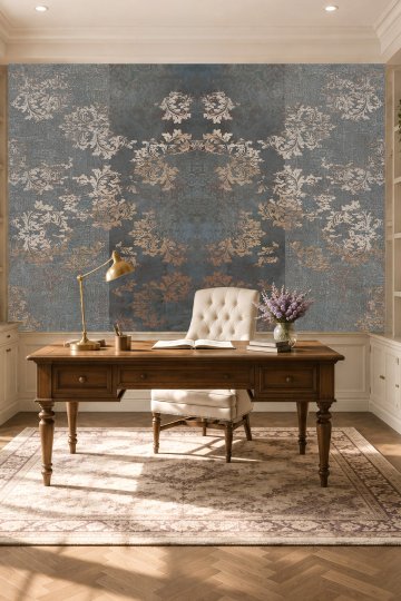 Eskitilmiş Damask Desenli Tek Parça Tekstil Duvar Kağıdı küçük görsel 2