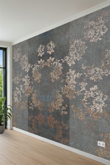 Eskitilmiş Damask Desenli Tek Parça Tekstil Duvar Kağıdı küçük görsel 3
