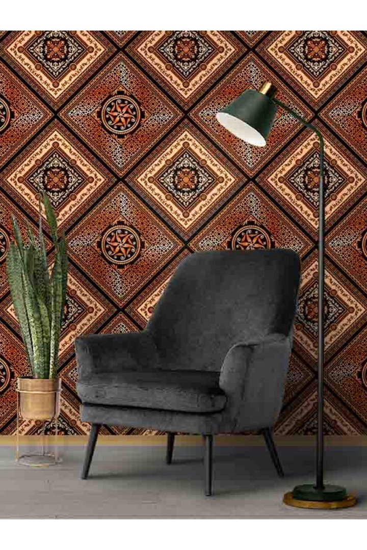 Eskitme Sanat Desenli Silinebilir Tekstil Duvar Kağıdı