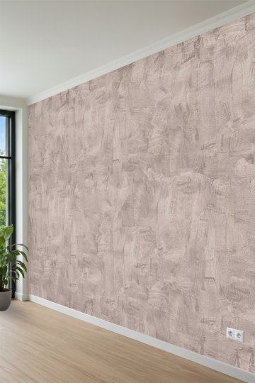 Fırça Darbesi Kompozisyonlu Beton Doku Görünümlü Tek Parça Tekstil Duvar Kağıdı küçük görsel 3