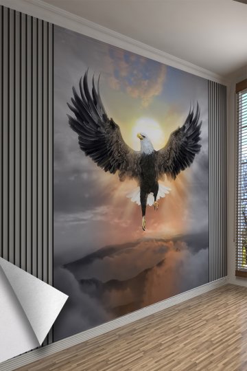 Freedom Kartal Gün Batımı Manzaralı Tekstil Duvar Kağıdı