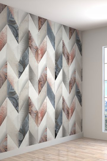 Geometrik Mermer Desenli Silinebilir Tekstil Duvar Kağıdı