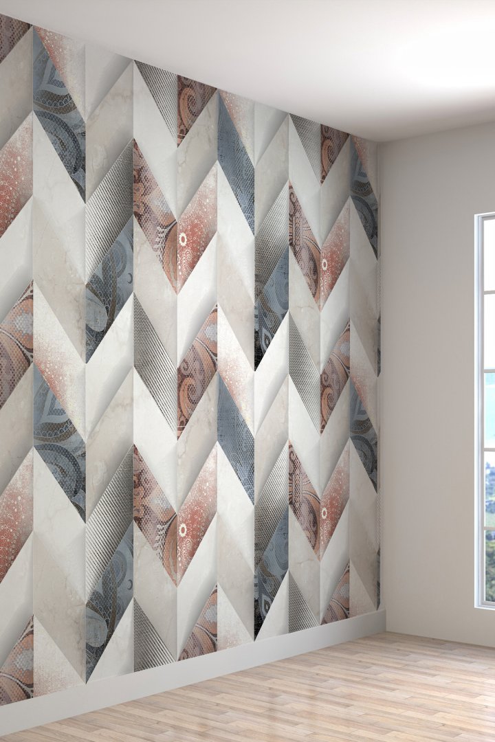 Geometrik Mermer Desenli Silinebilir Tekstil Duvar Kağıdı
