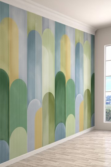 Geometrik Renkli Modern Tekstil Duvar Kağıdı