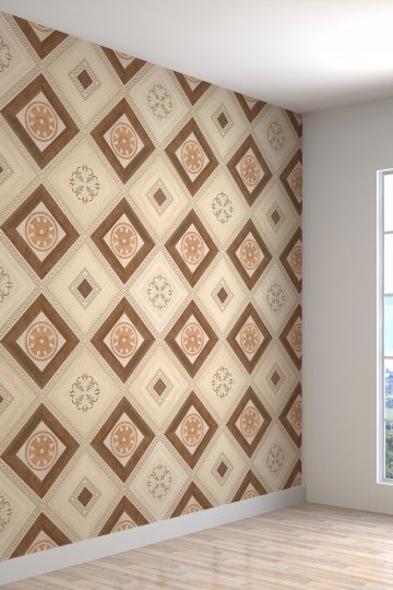 Geometrik Sanat Desenli Silinebilir Tekstil Duvar Kağıdı