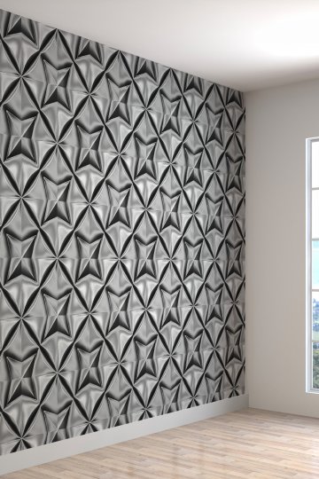 Geometrik Yıldız Desenli Yırtılmaz Tekstil Duvar Kağıdı