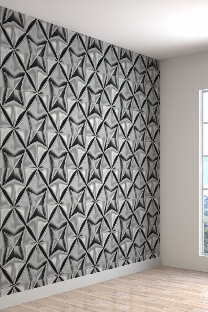 Geometrik Yıldız Desenli Yırtılmaz Tekstil Duvar Kağıdı