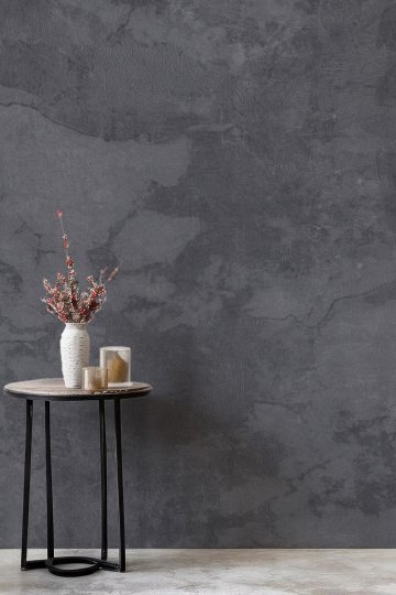 Gri Eskitilmiş Beton Doku Desenli Tek Parça Tekstil Duvar Kağıdı küçük görsel 1
