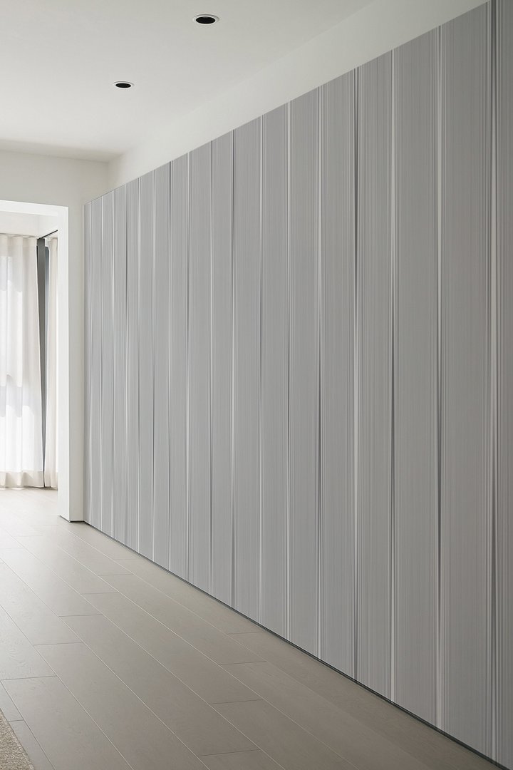 Gri İnce Çizgi Modern Tasarım Tek Parça Duvar Kağıdı