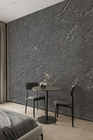 Gri Taş Dokulu Modern Tekstil Duvar Kağıdı
