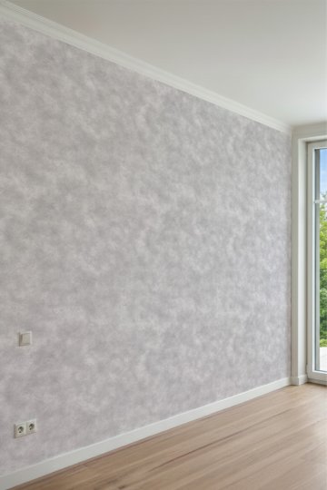 Gri Tonlarında Eskitme Sıva Dokulu Minimalist Tek Parça Tekstil Duvar Kağıdı küçük görsel 2