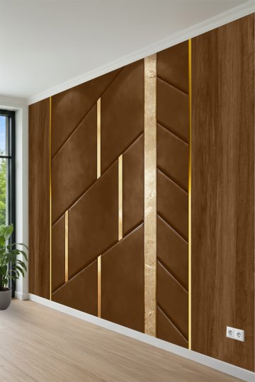 Imperial Çizgisel Panel Tasarımı Tek Parça Tekstil Duvar Kağıdı