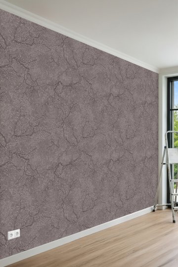  İnce Damar Mermer Görünümlü Yaprak Desenli Dekoratif Tekstil Duvar Kağıdı 
