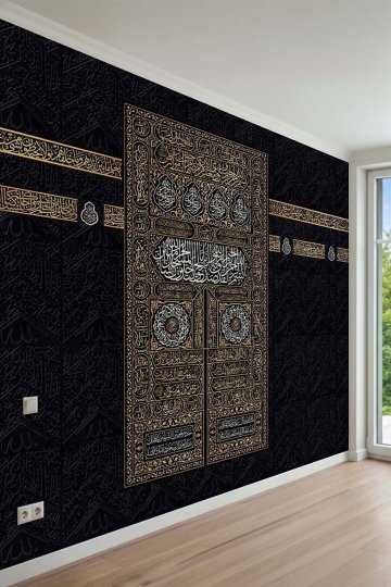 Kabe Kapısı Zemin Desenli Tek Parça Tekstil Duvar Kağıdı