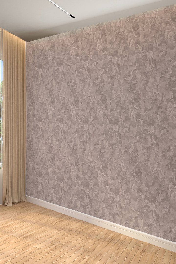 Kahverengi Beton Görünümlü Dekoratif Duvar Kağıdı
