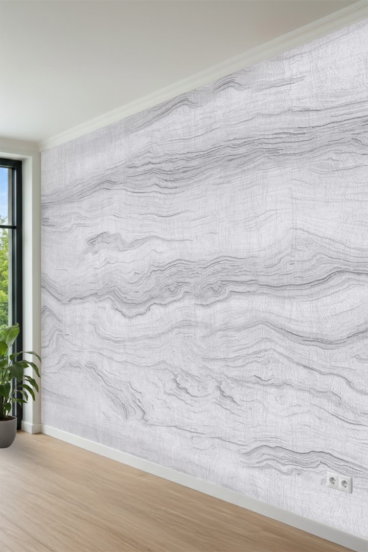 Katmanlı Dalga Mermer Desenli Modern Tek Parça Tekstil Duvar Kağıdı
