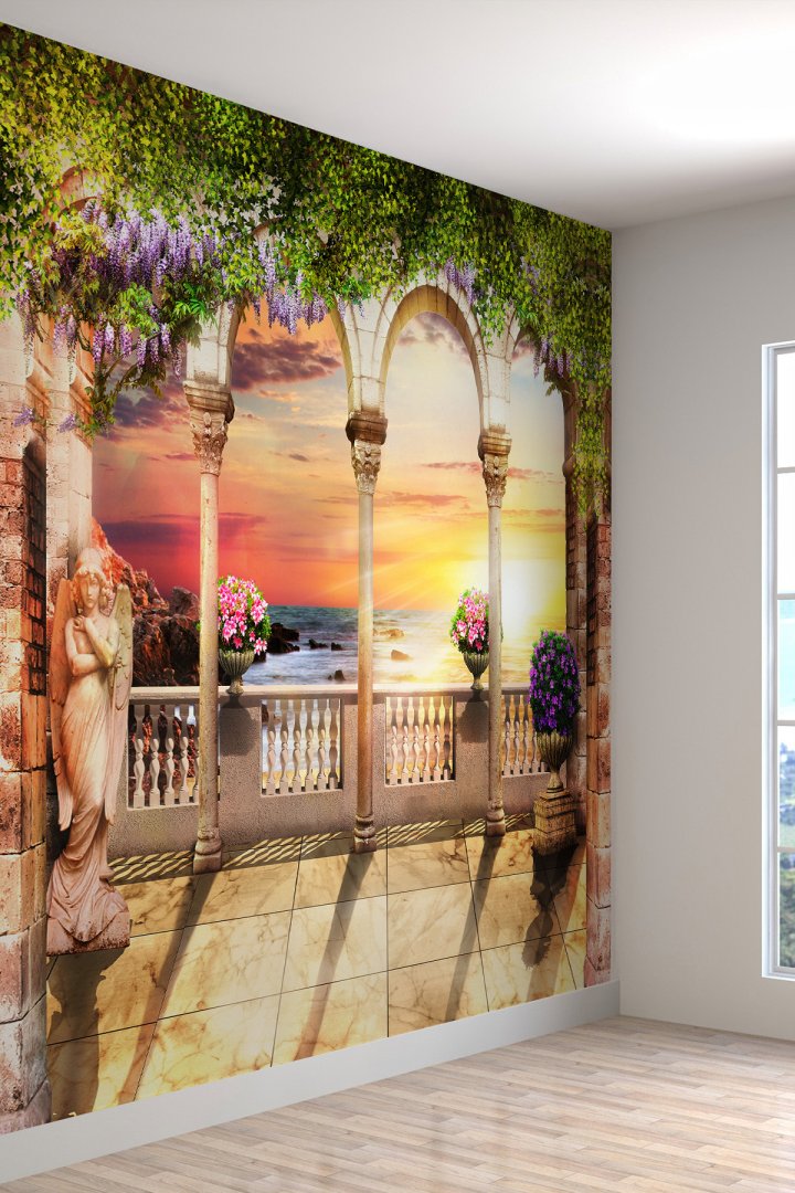 Kemer Manzaralı Isı Ve Ses Yalıtımlı Sağlıklı Tekstil Duvar Kağıdı