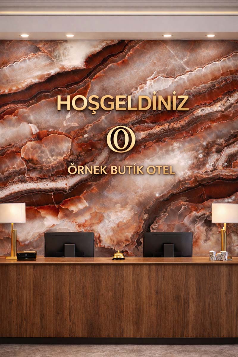 Kişiye Özel Butik Otel Duvar Kağıdı – Logo ve Fotoğraftan Tek Parça Tasarım görsel 1