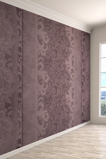 Klasik Kıvrımlı Dallar Mor Desenli Tekstil Duvar Kağıdı