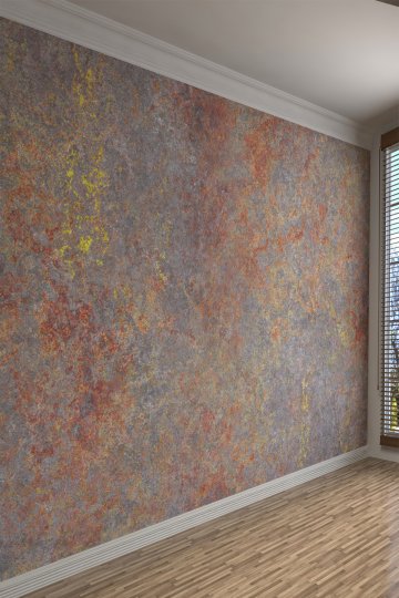 Loft Tarzı Pas ve Oksit Efektli Tekstil Duvar Kağıdı