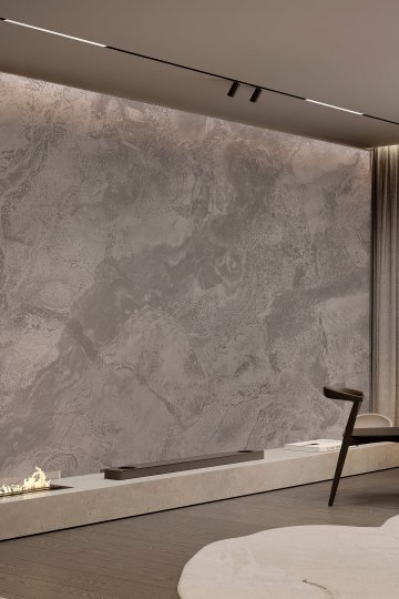 Modern Beton Görünümlü Tekstil Duvar Kağıdı