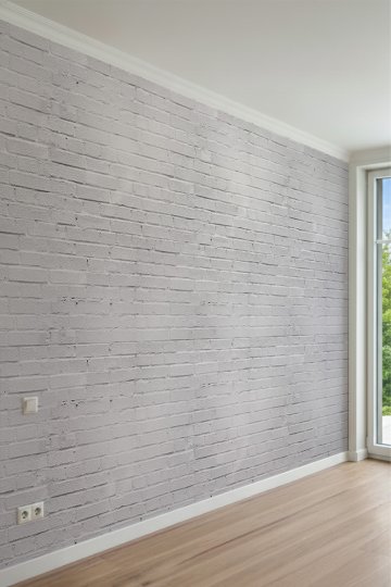 Modern Beyaz Tuğla Duvar Dokulu Loft Tarzı Tek Parça Tekstil Duvar Kağıdı küçük görsel 2