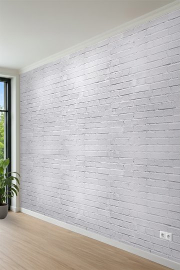 Modern Beyaz Tuğla Duvar Dokulu Loft Tarzı Tek Parça Tekstil Duvar Kağıdı küçük görsel 3