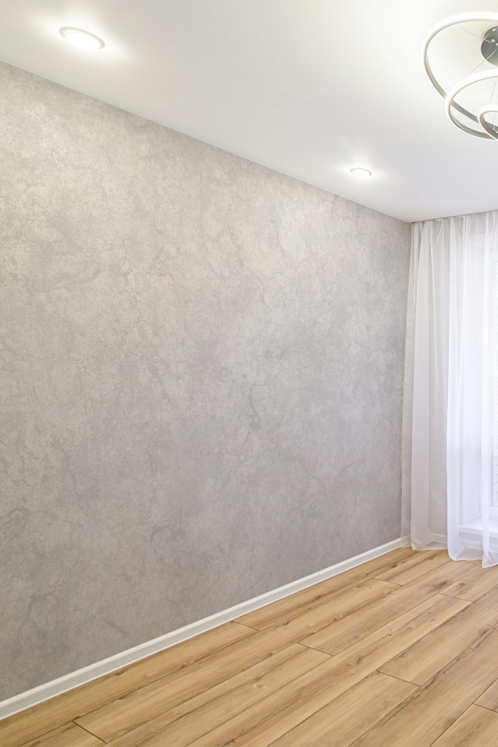 Modern Beyaz ve Gri Taş Görünümlü Duvar Kağıdı