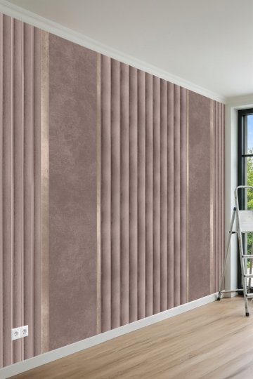 Modern Dikey Kanallı Lambri Desenli Tek Parça Tekstil Duvar Kağıdı 