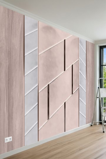 Modern Diyagonal Panel Tasarımı Tek Parça Tekstil Duvar Kağıdı