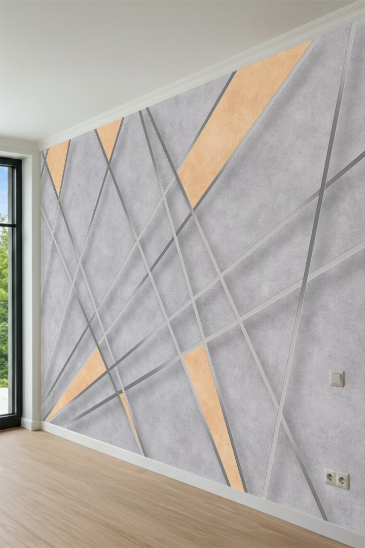 Modern Geometrik Çizgili Soyut Tasarım Tek Parça Tekstil Duvar Kağıdı